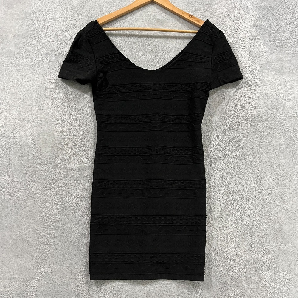Forever 21 Dress XS Short‎ Sleeve Knee Length Textured Aztec Whimsigoth Grunge